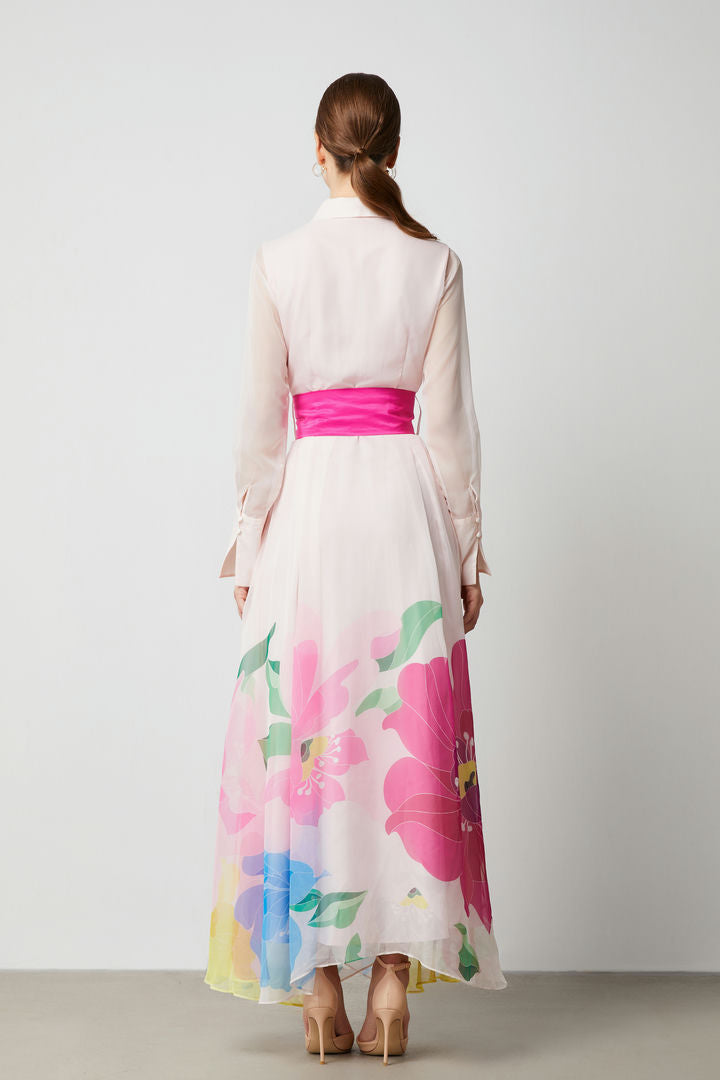 Printed collar dress