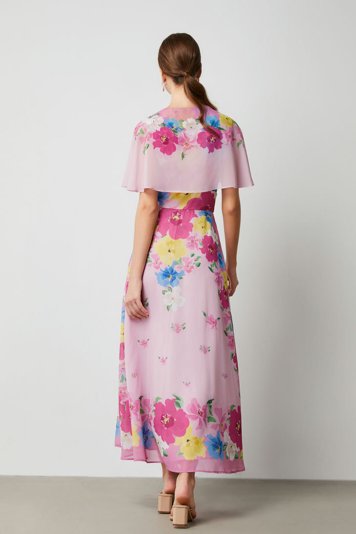 frill sleeves floral dress