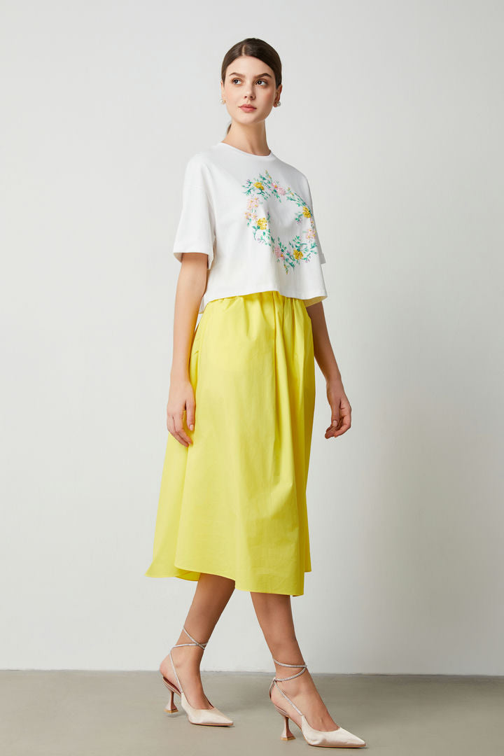 Rushed Waistband Skirt