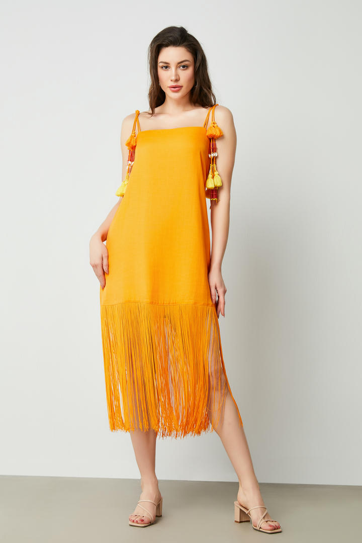 fringe hem dress