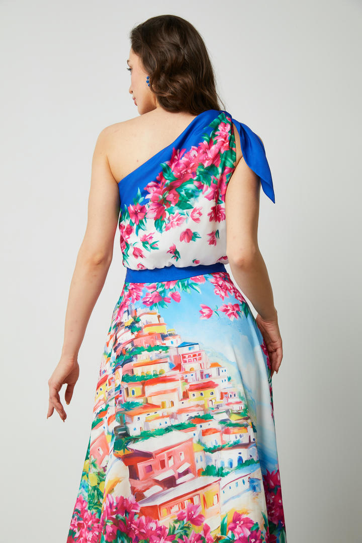 Asymmetric floral top