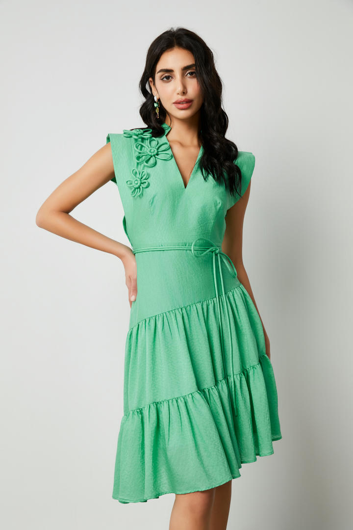 Asymmetrical V-neck dress