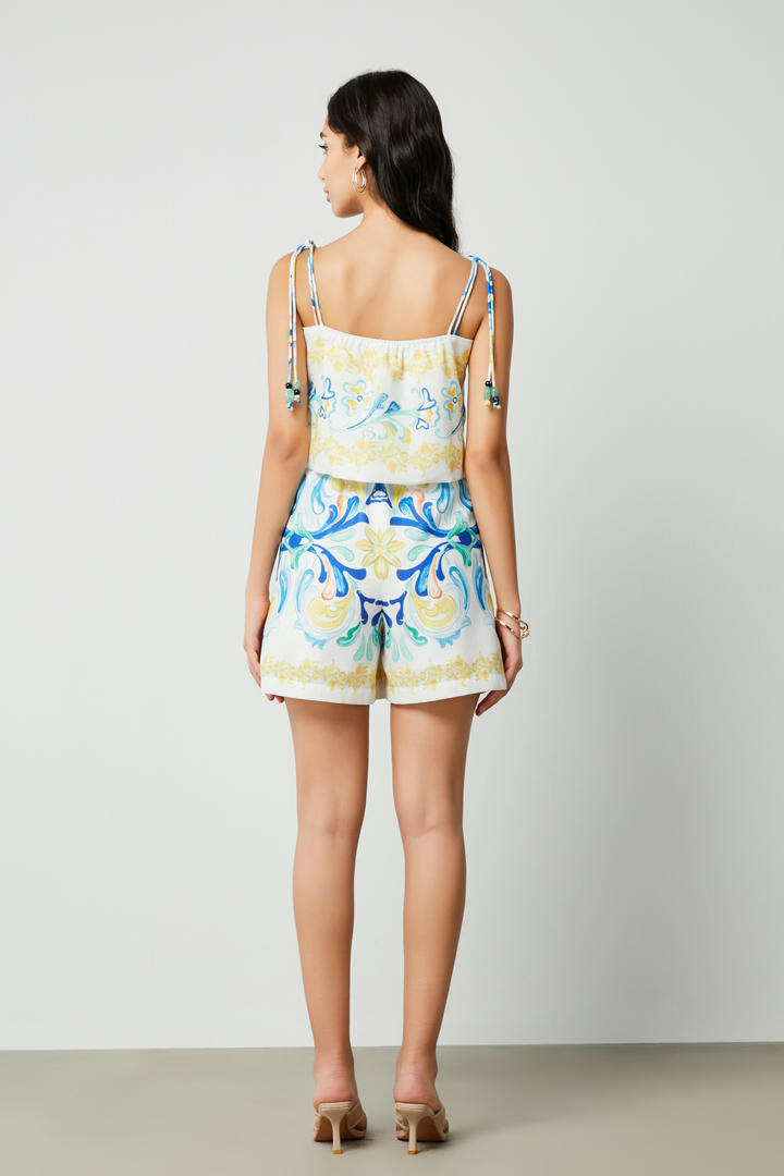 printed mini skirt