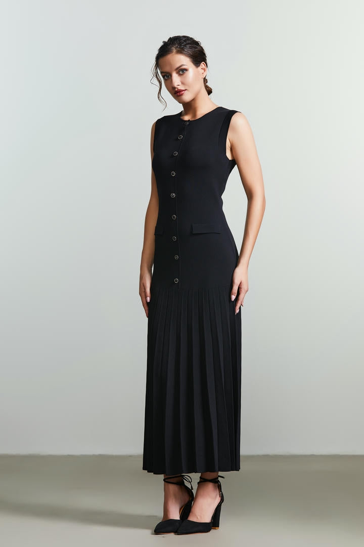 buttoned knit dress
