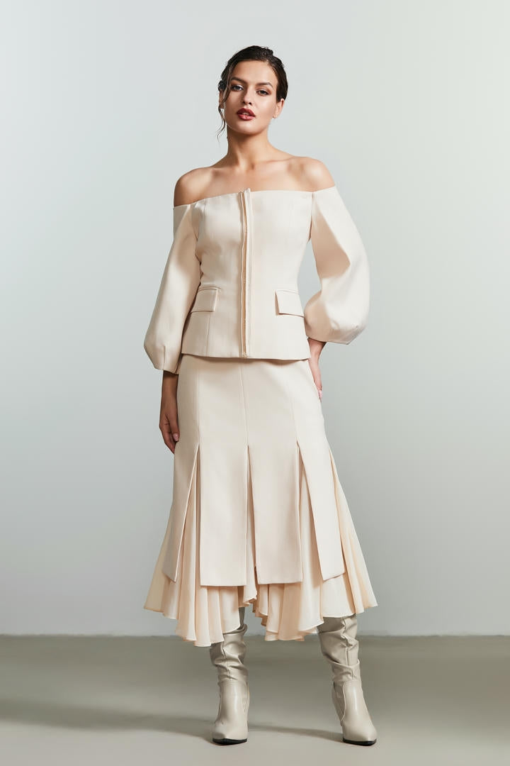Chiffon ruffled layer skirt