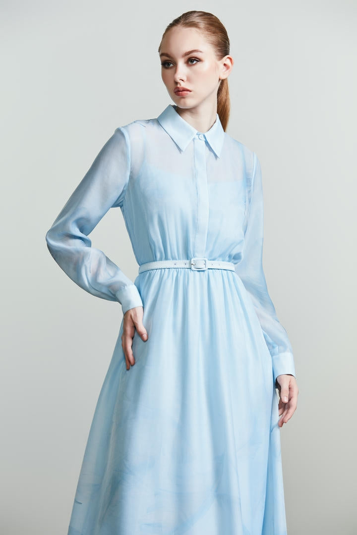 Printed shirt dress