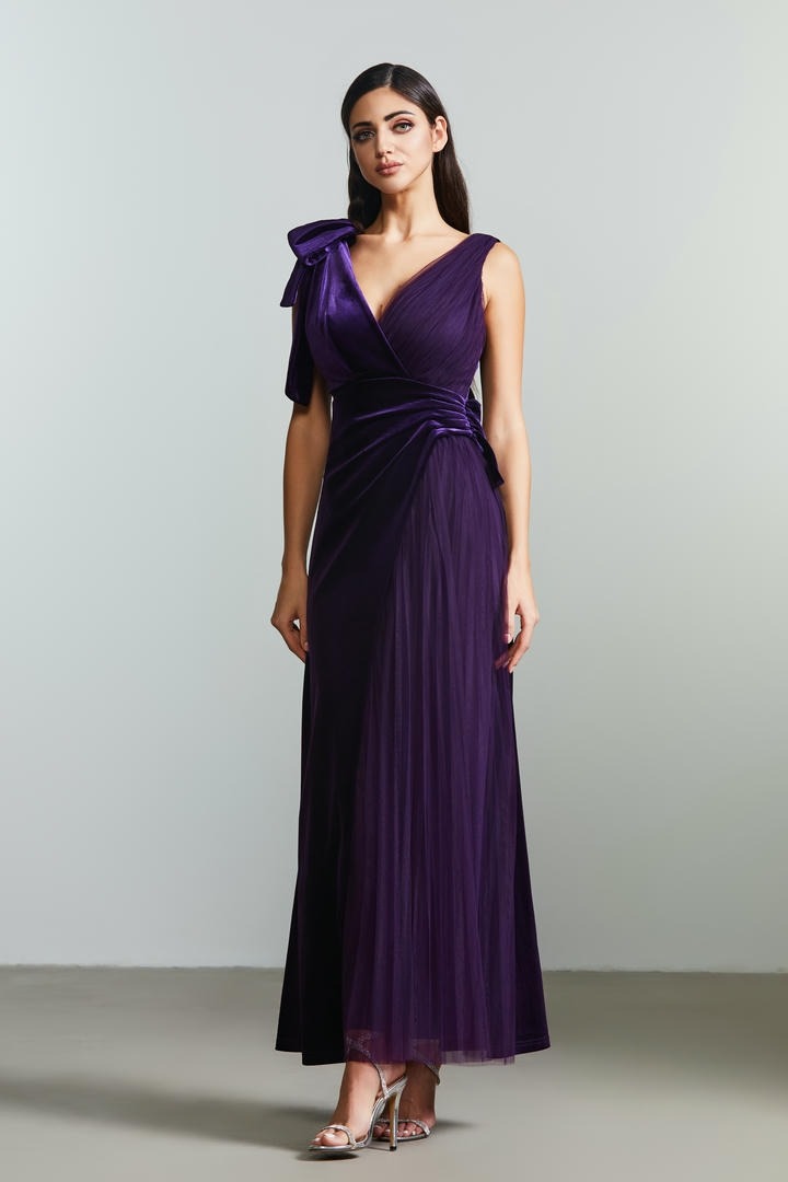 Velvet and mesh dress