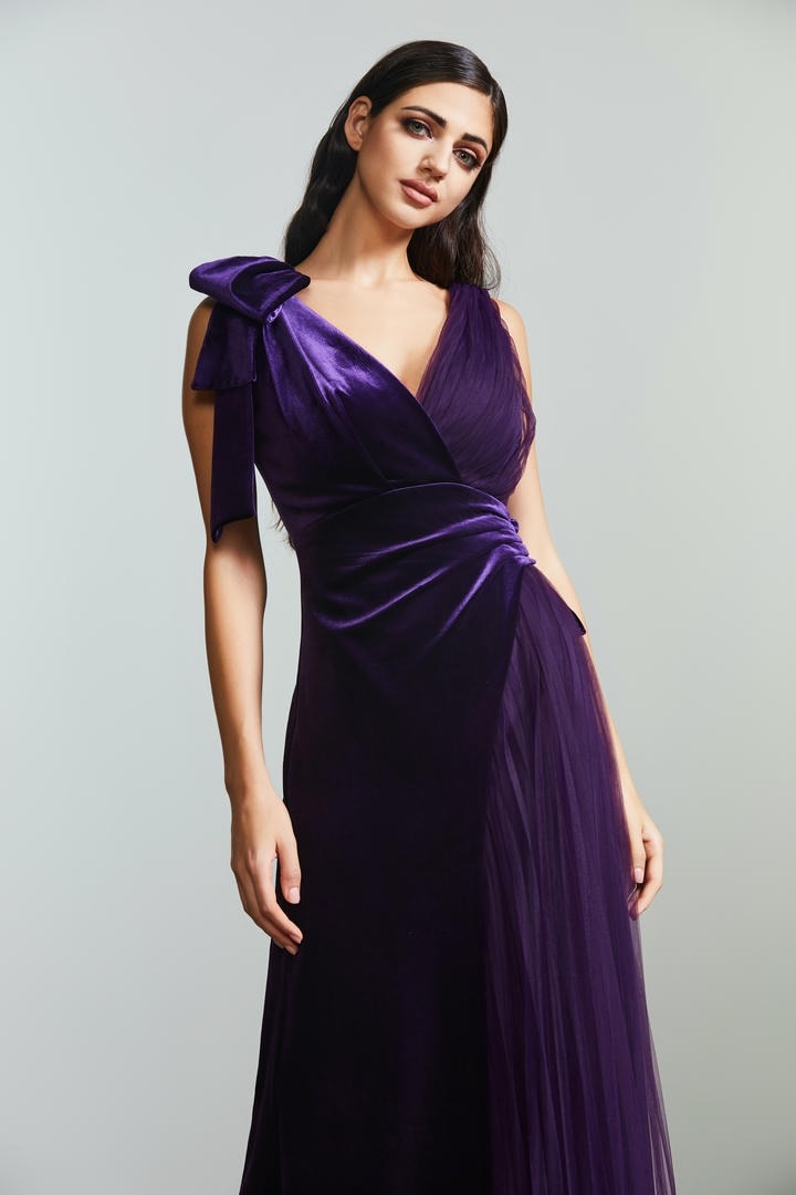 Velvet and mesh dress