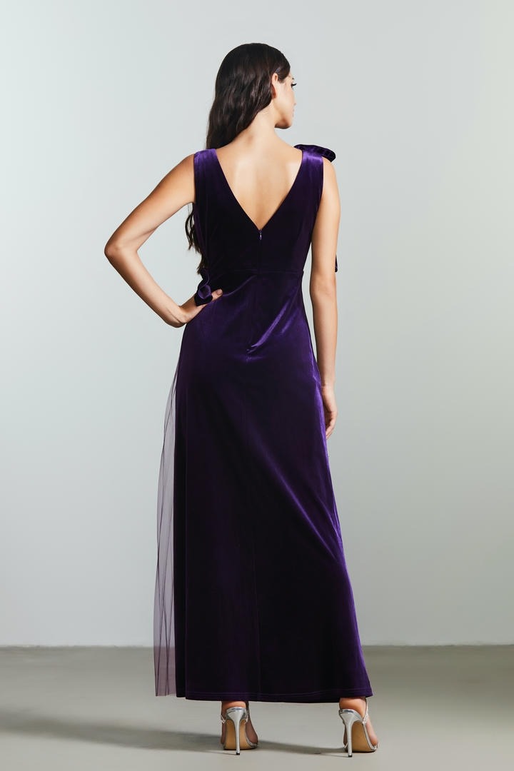 Velvet and mesh dress