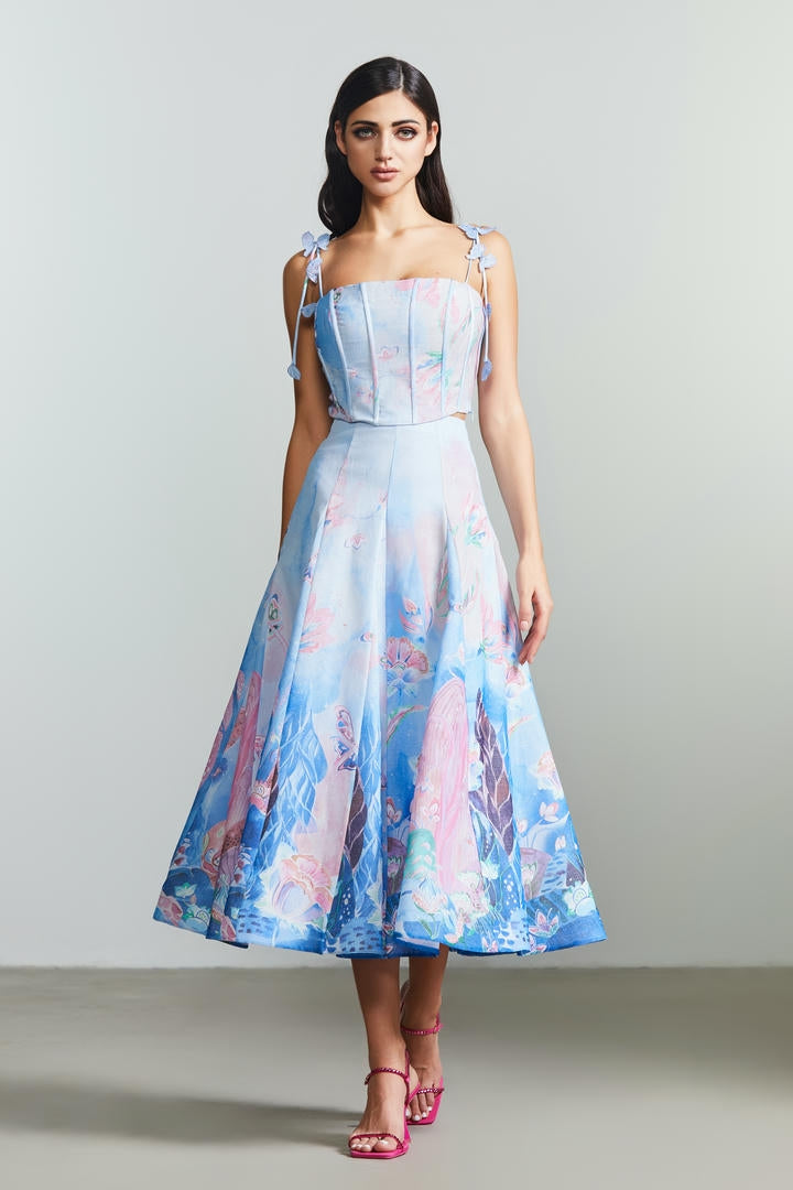 Printed A-line Skirt