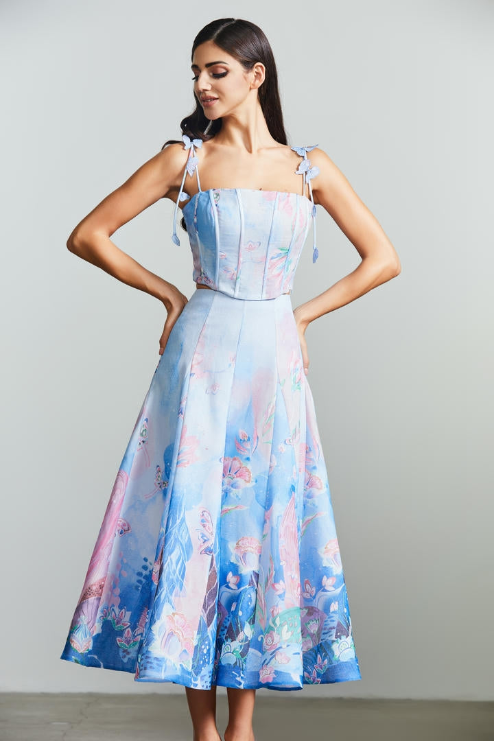 Printed A-line Skirt