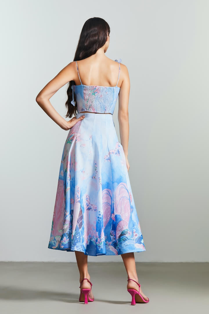 Printed A-line Skirt