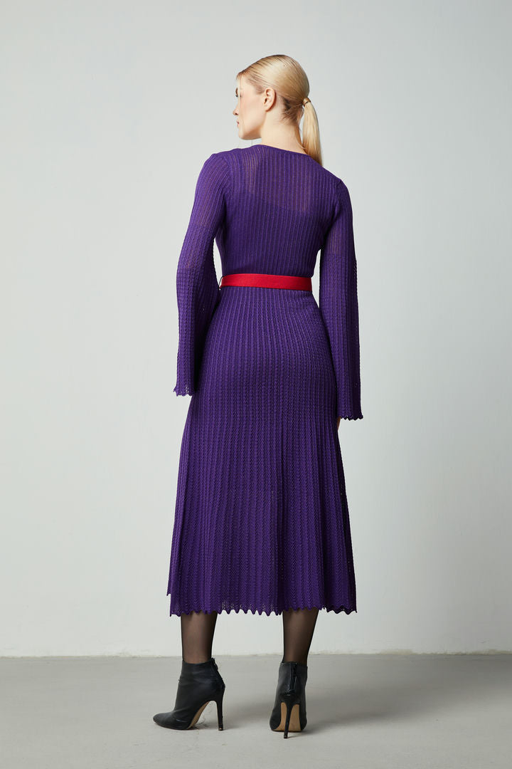Pleated knit dress