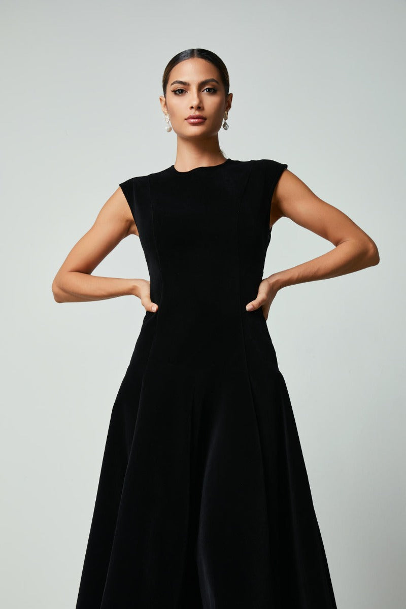 A-line velvet dress