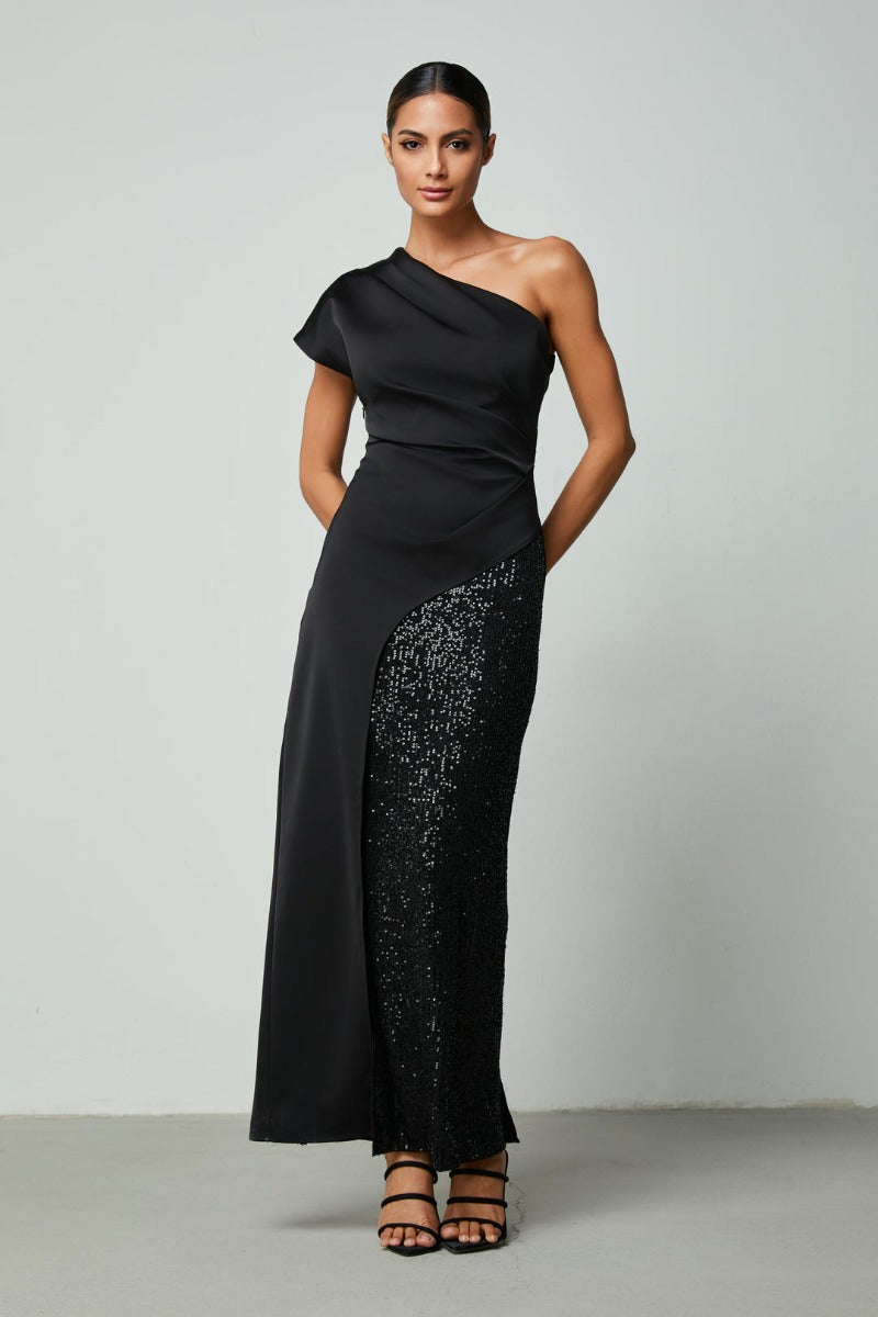 contrasting sequin dress