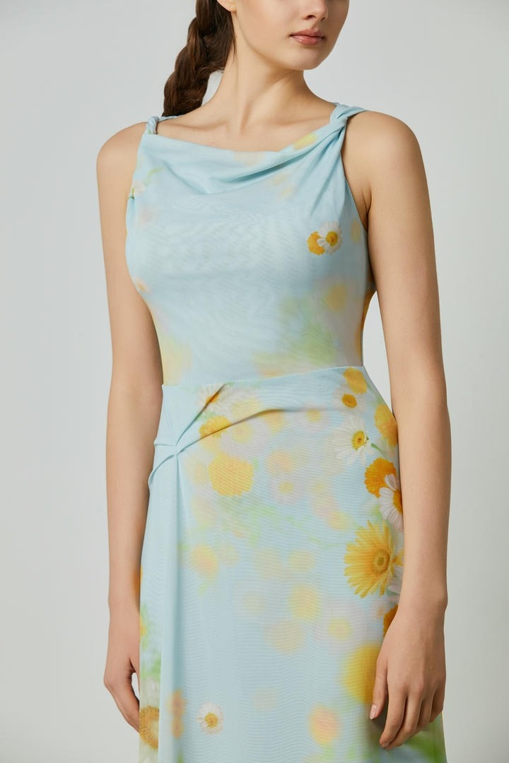 Asymmetric floral dress