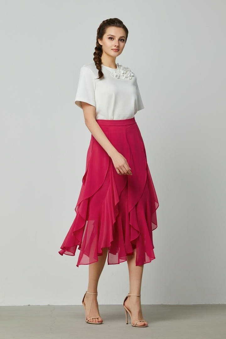 chiffon ruffles skirt
