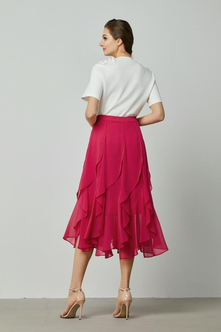 chiffon ruffles skirt
