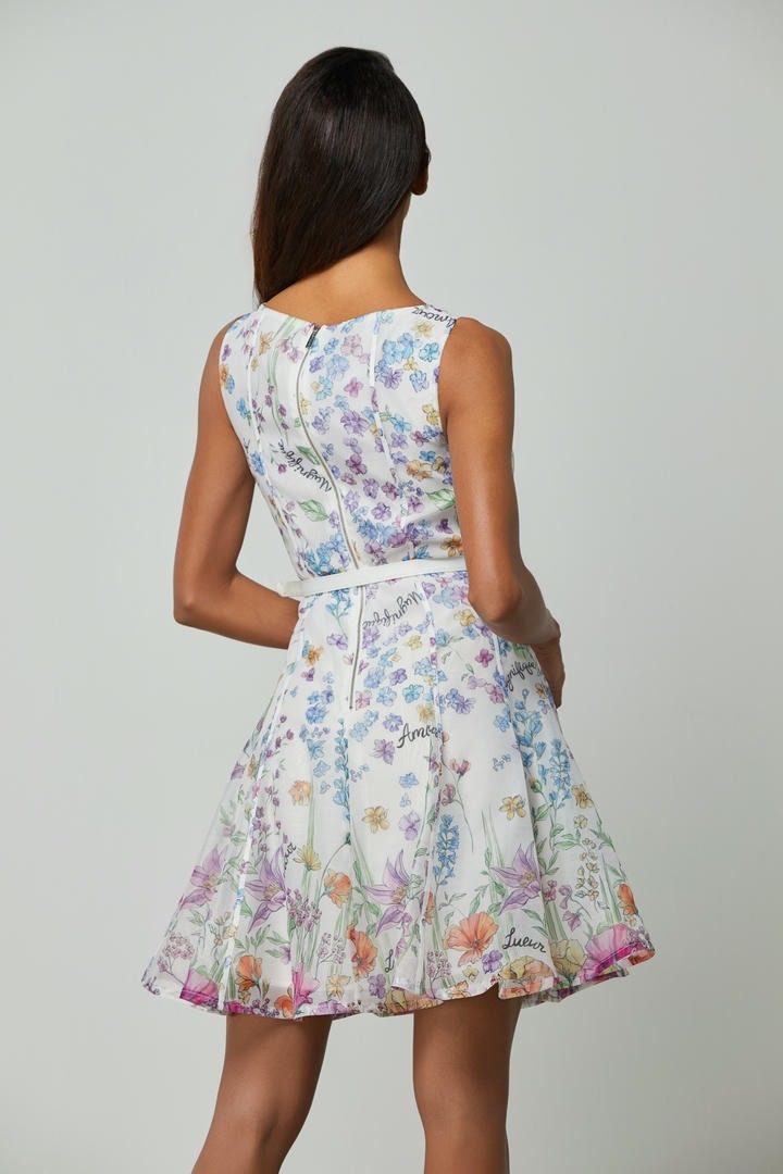 Organza floral mini dress