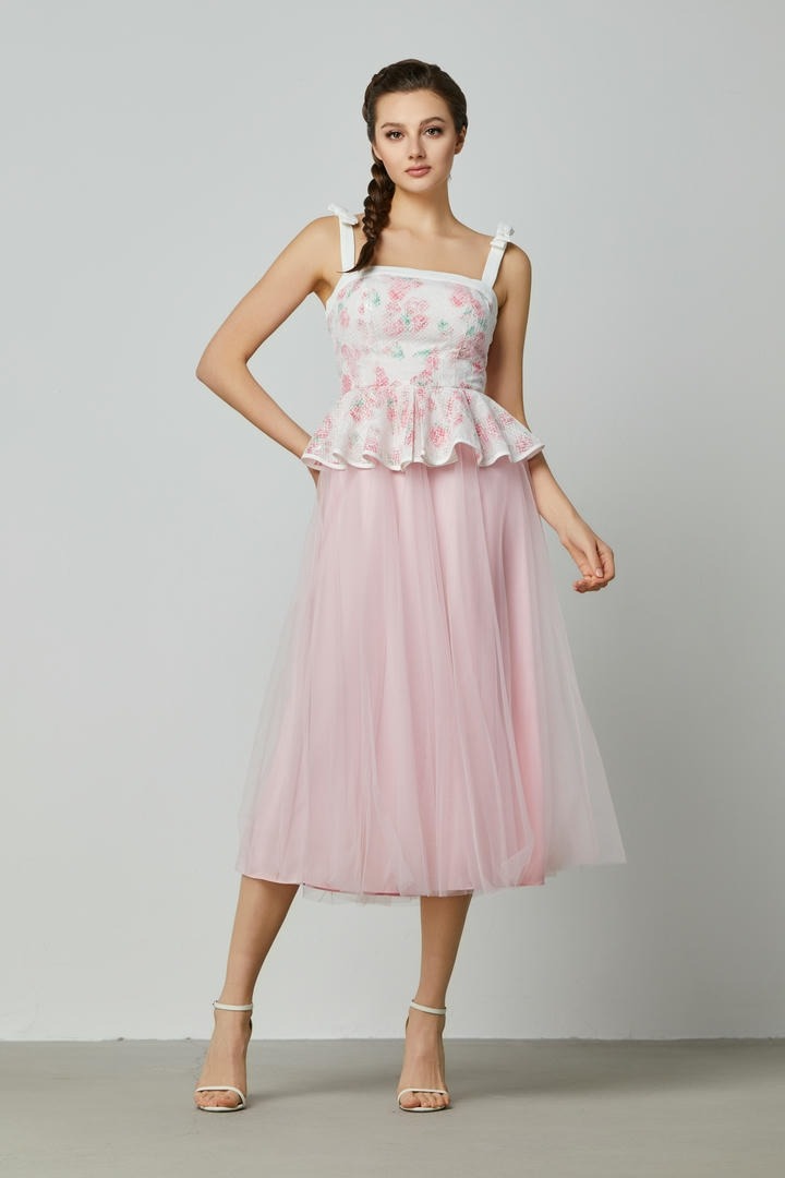 Peplum waist floral dress