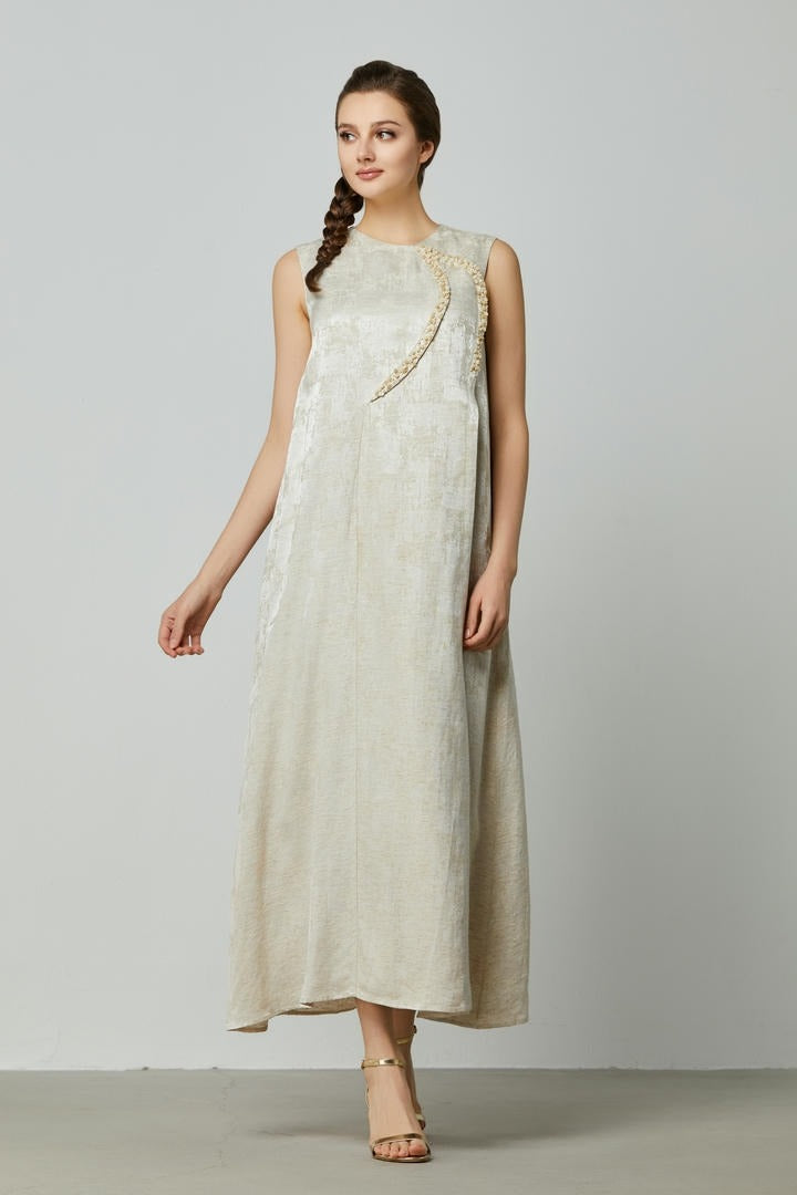 Embellished sleeveless kaftan
