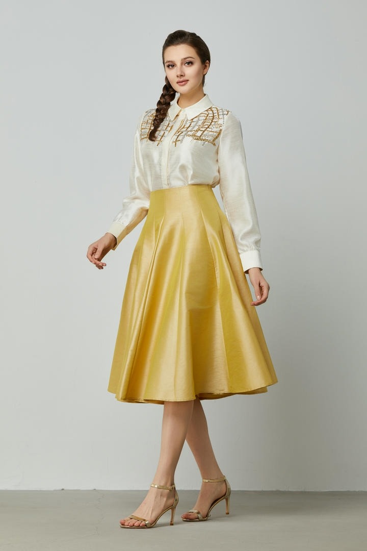 Gold A-Line Skirt