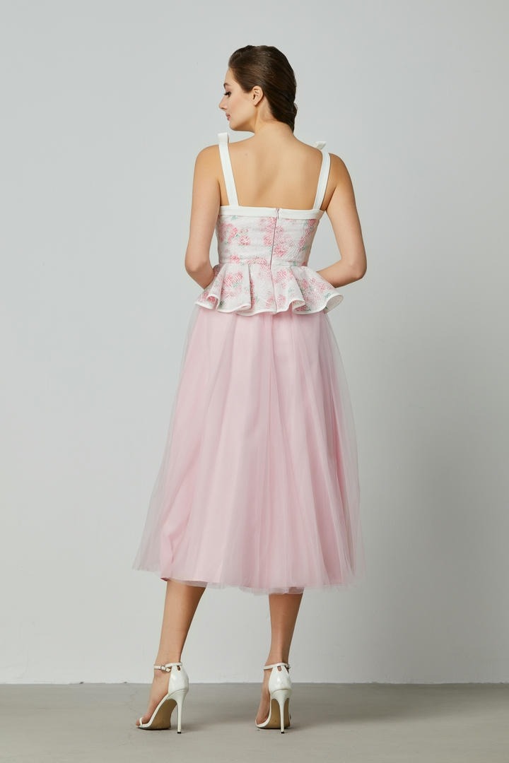 Peplum waist floral dress