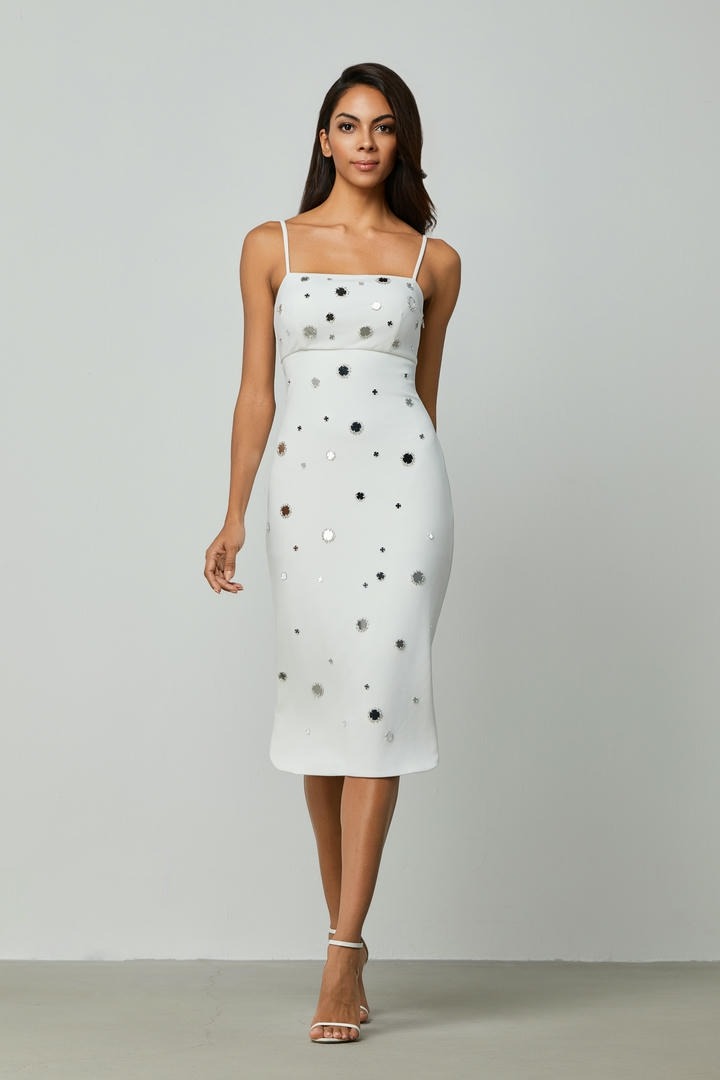 Circle Embellished Midi Dress