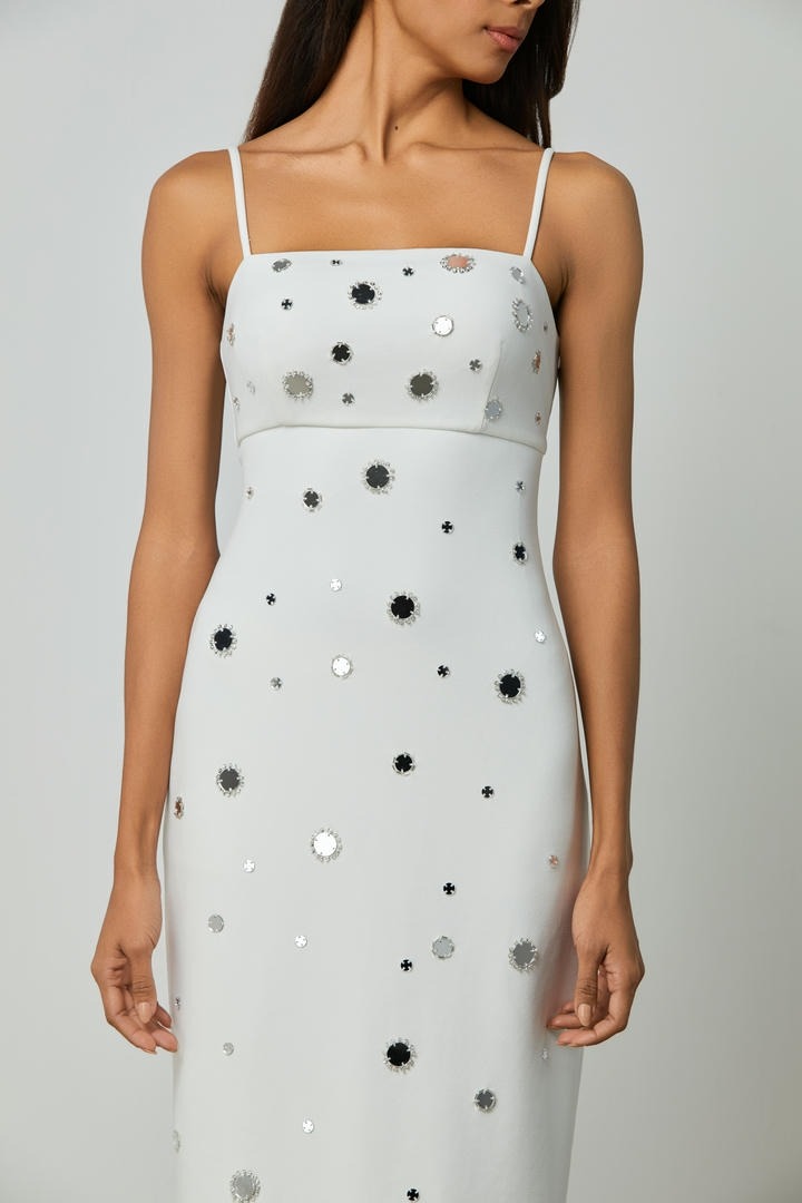 Circle Embellished Midi Dress