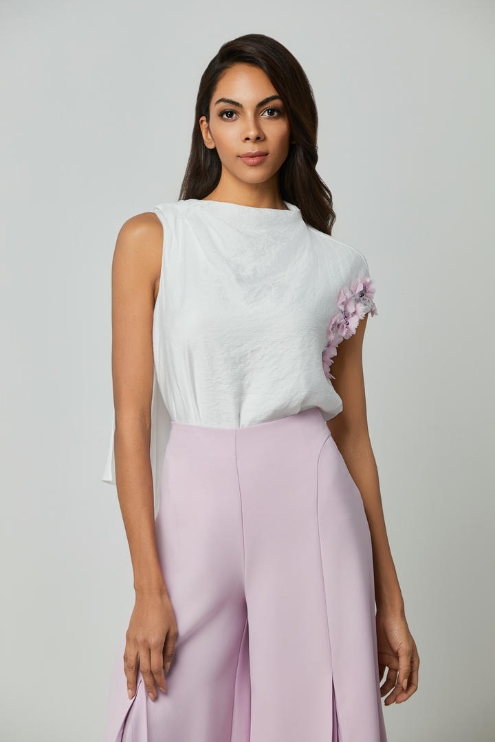 Floral applique top