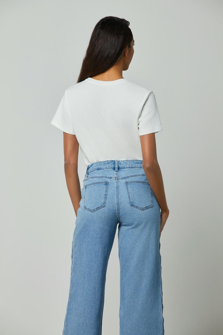 Embroidered Cut-Out T-Shirt