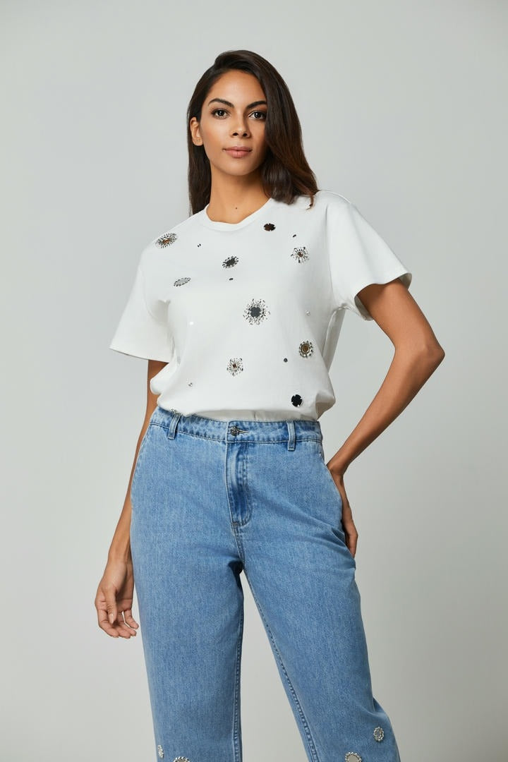 Sparkle Beaded Front T-Shirt