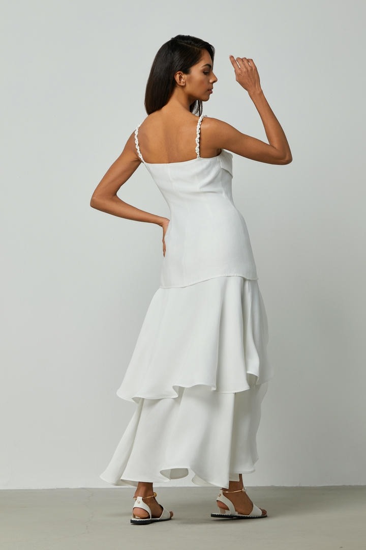 Asymmetrical ruffled bottom dress