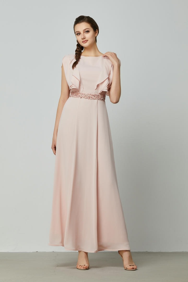 Radiant Ruffle Embellished Maxi Dress