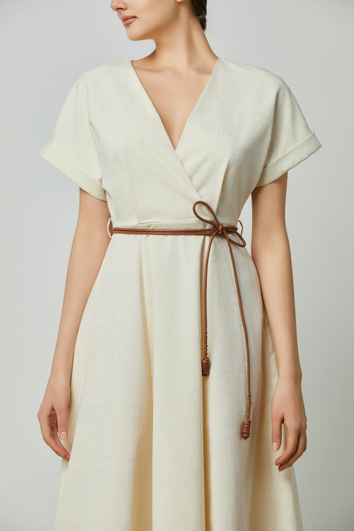 wrap effect Jacquard dress