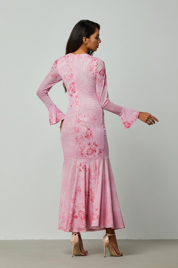 Printed rushed dress