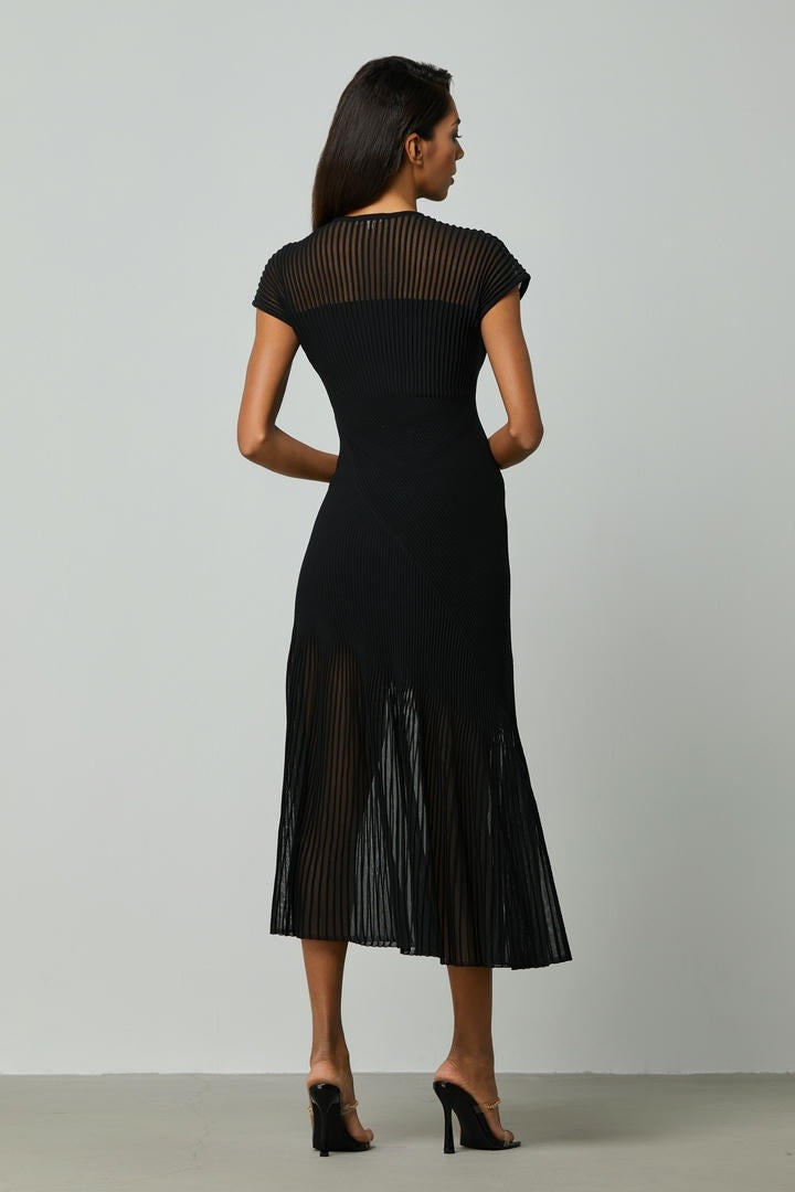 Knitted sheered hem dress