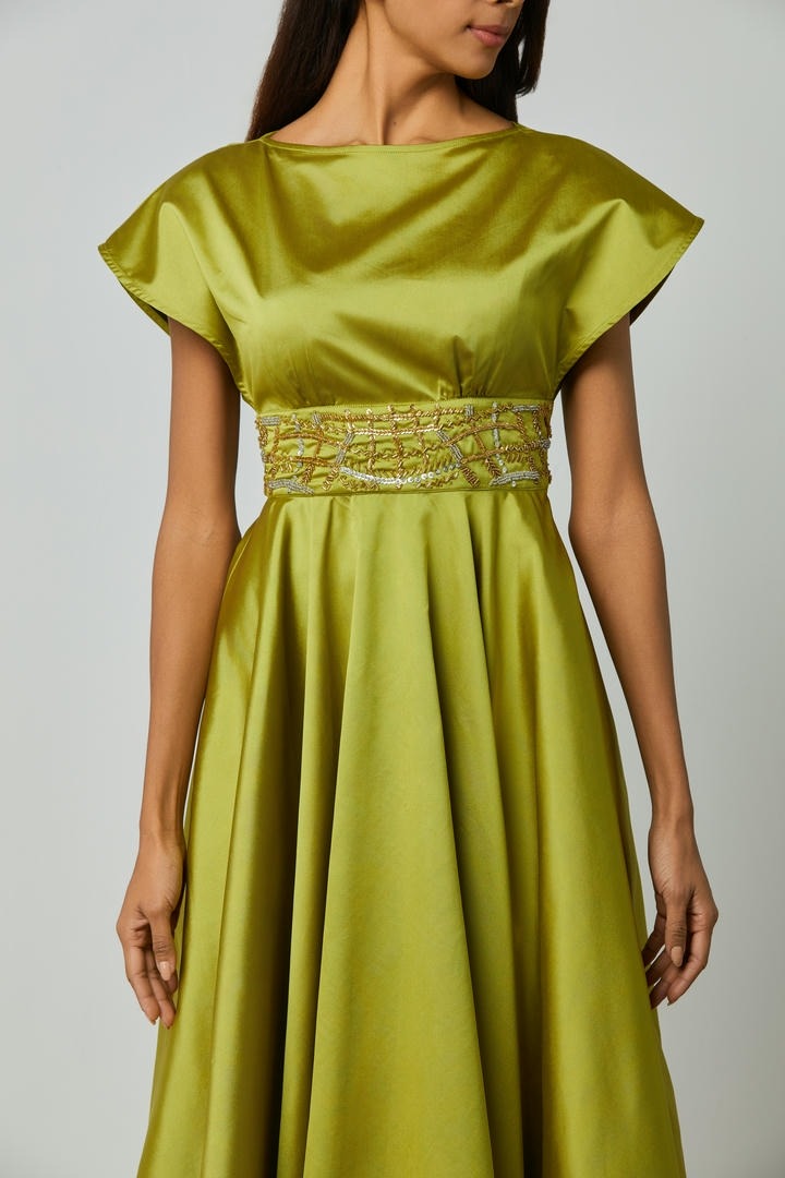 Asymmetrical hem embellished dress