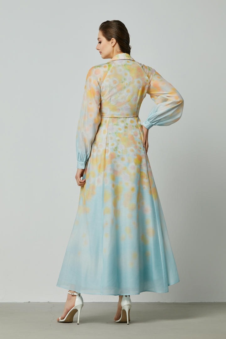 A-line ombre color dress