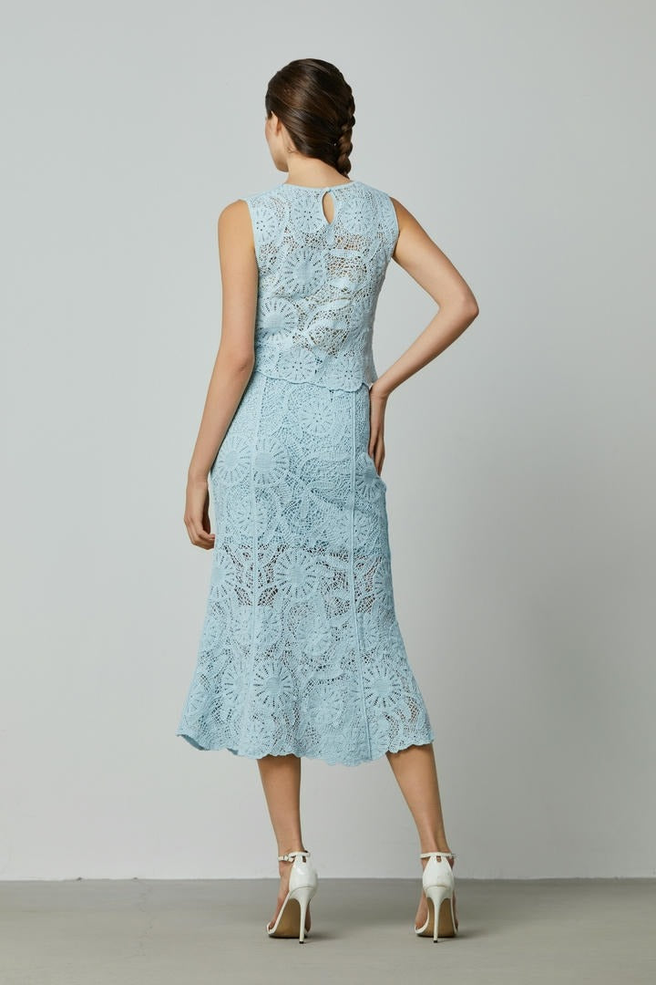Floral Crochet A-Line Skirt