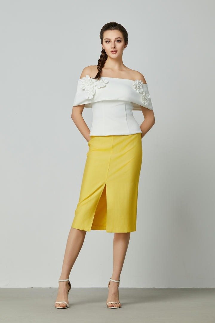 Sleek Front-Slit Pencil Skirt