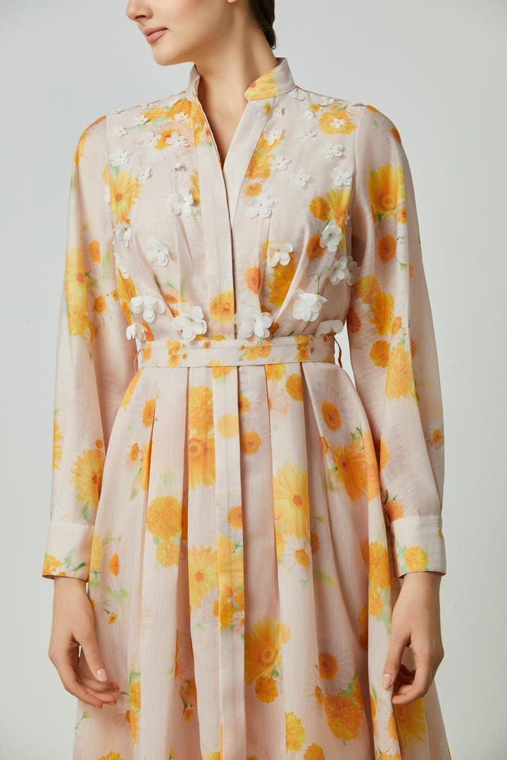 Floral applique dress
