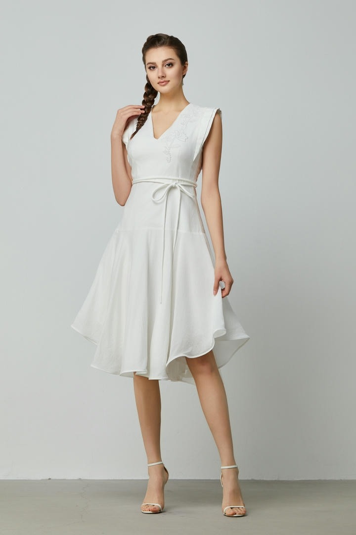 Jacquard embroidered dress