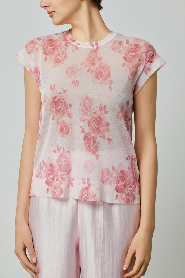 Floral Sheer Knit Top