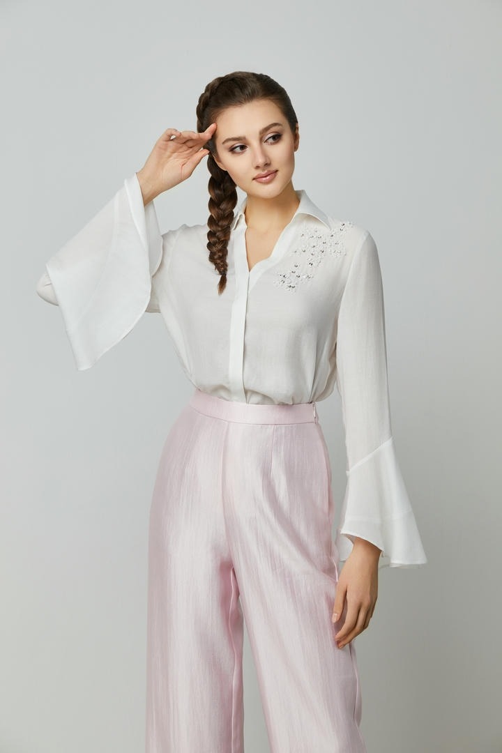 Embellished Flared Sleeves Shirt