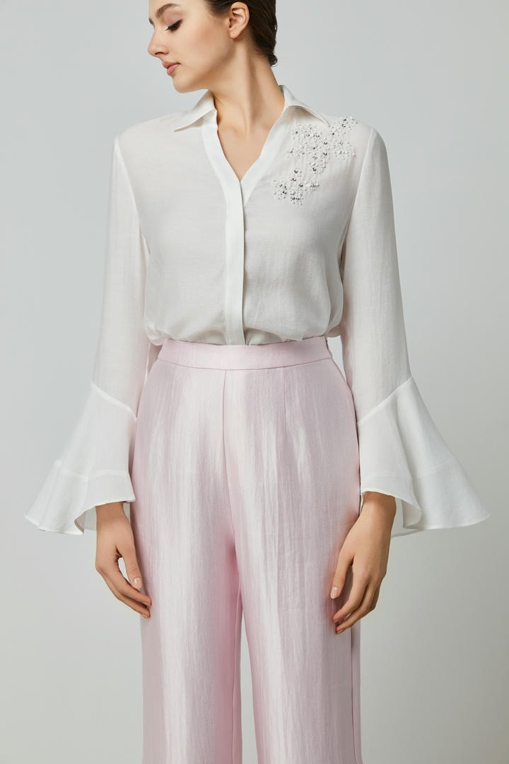 Embellished Flared Sleeves Shirt