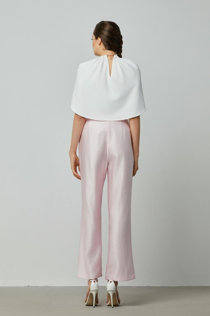 Beaded Chain Cape Fitted Blouse