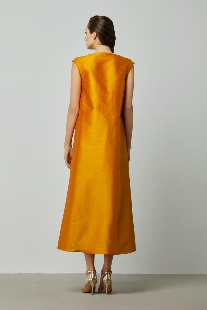 Orange embellished kaftan