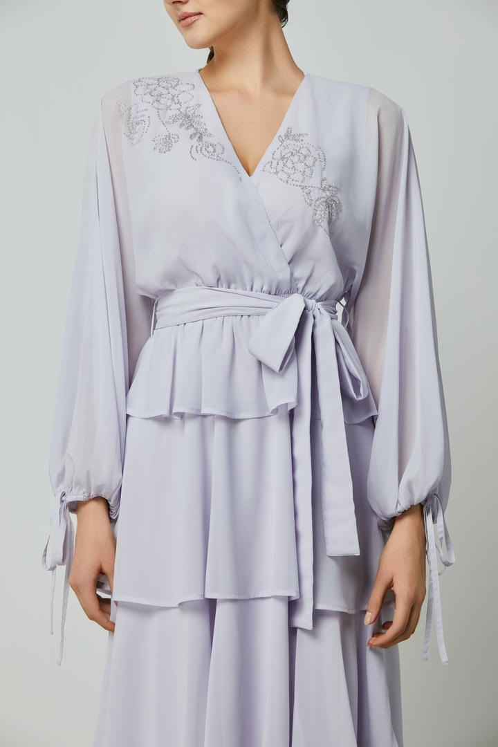 Tiered embellished dress