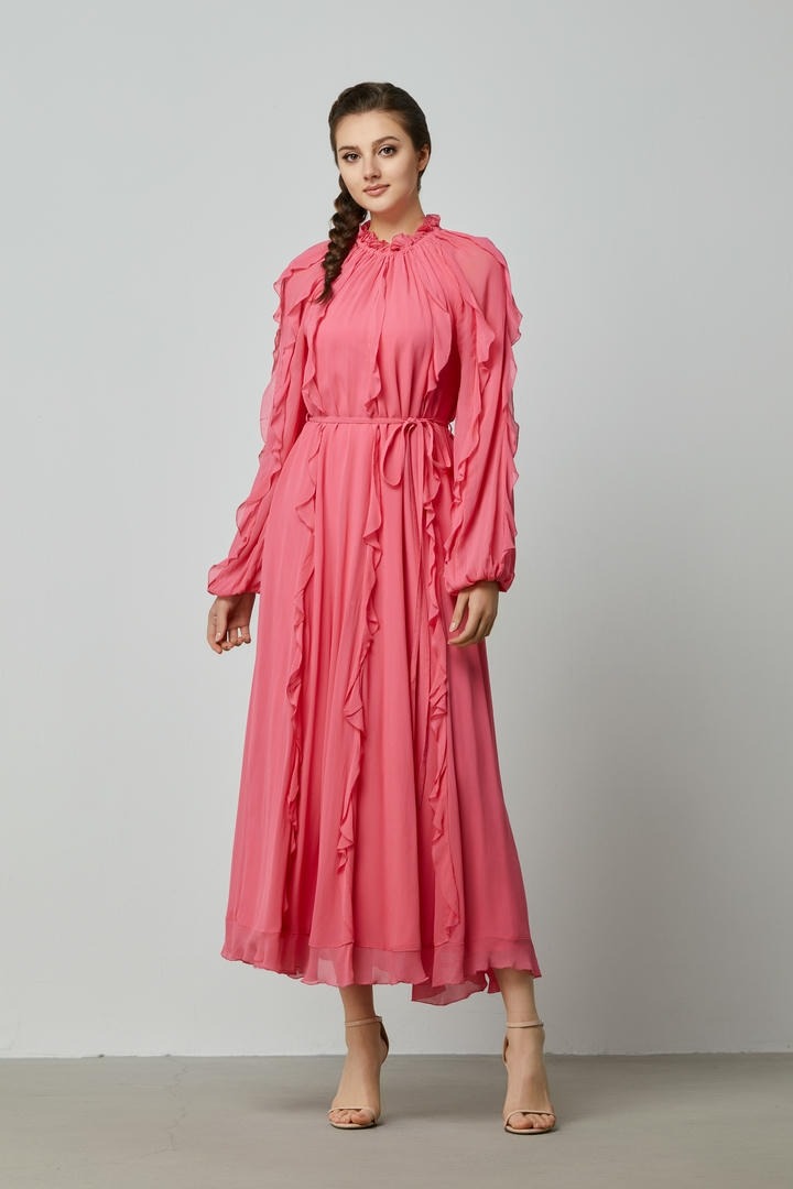 Ruffles trimming dress